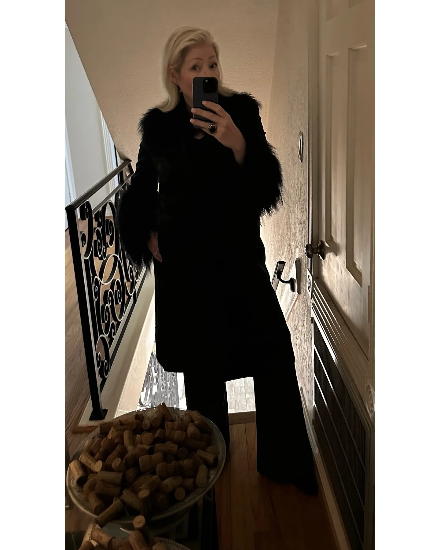 I love this @kobihalperin midnight blue vegan leather trench - with curly lamb collar and cuffs - (that&rsquo;s mouthful) so much, that I was willing to wear it in 90&deg;+ (and sunny) weather to go and see the main man himself - and his lovely wife 