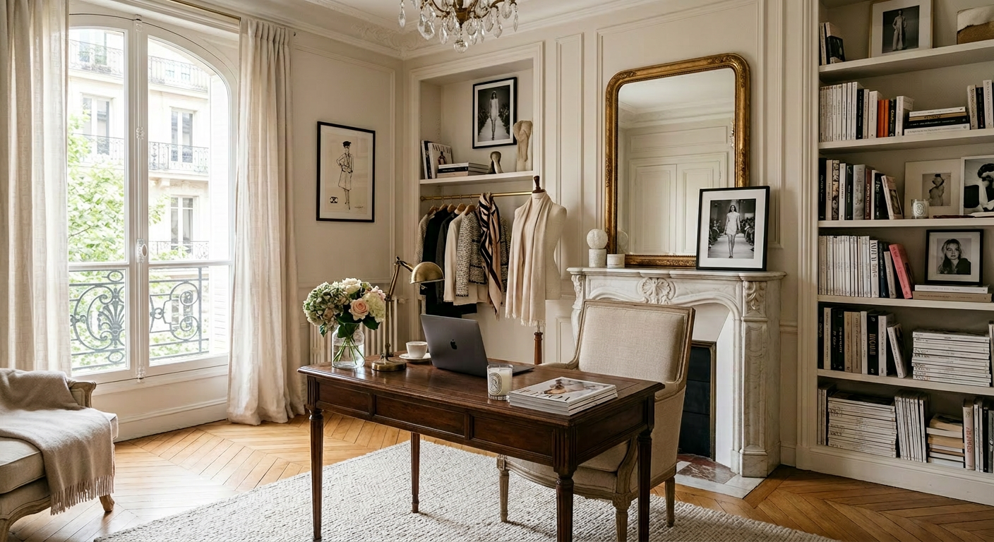 An image of her home office.