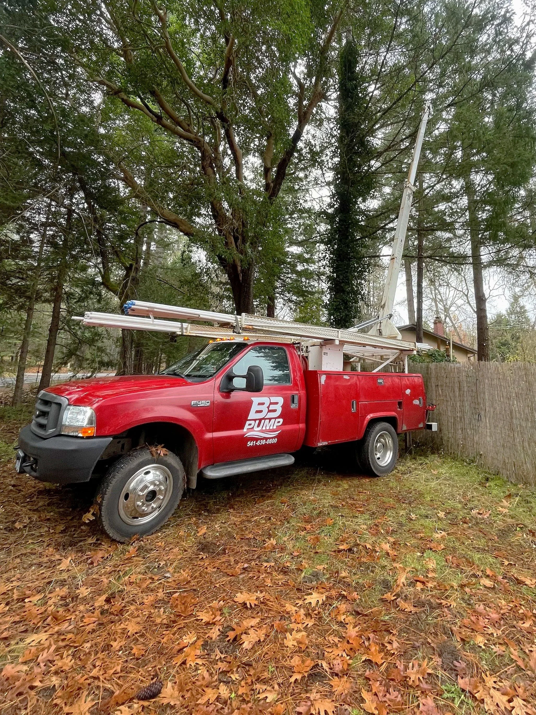 B3 Pump service truck on site for well pump repair in Grants Pass Oregon