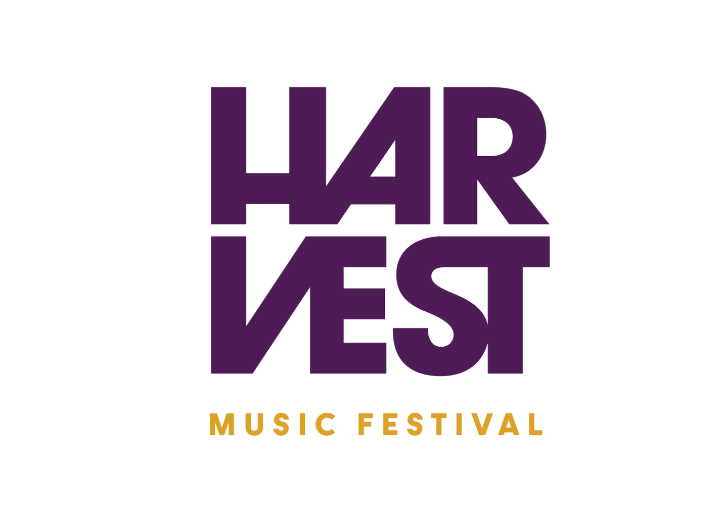 Logo for the Hart West Music Festival with purple stylized text 'HART WEST' and gold text 'MUSIC FESTIVAL' underneath.