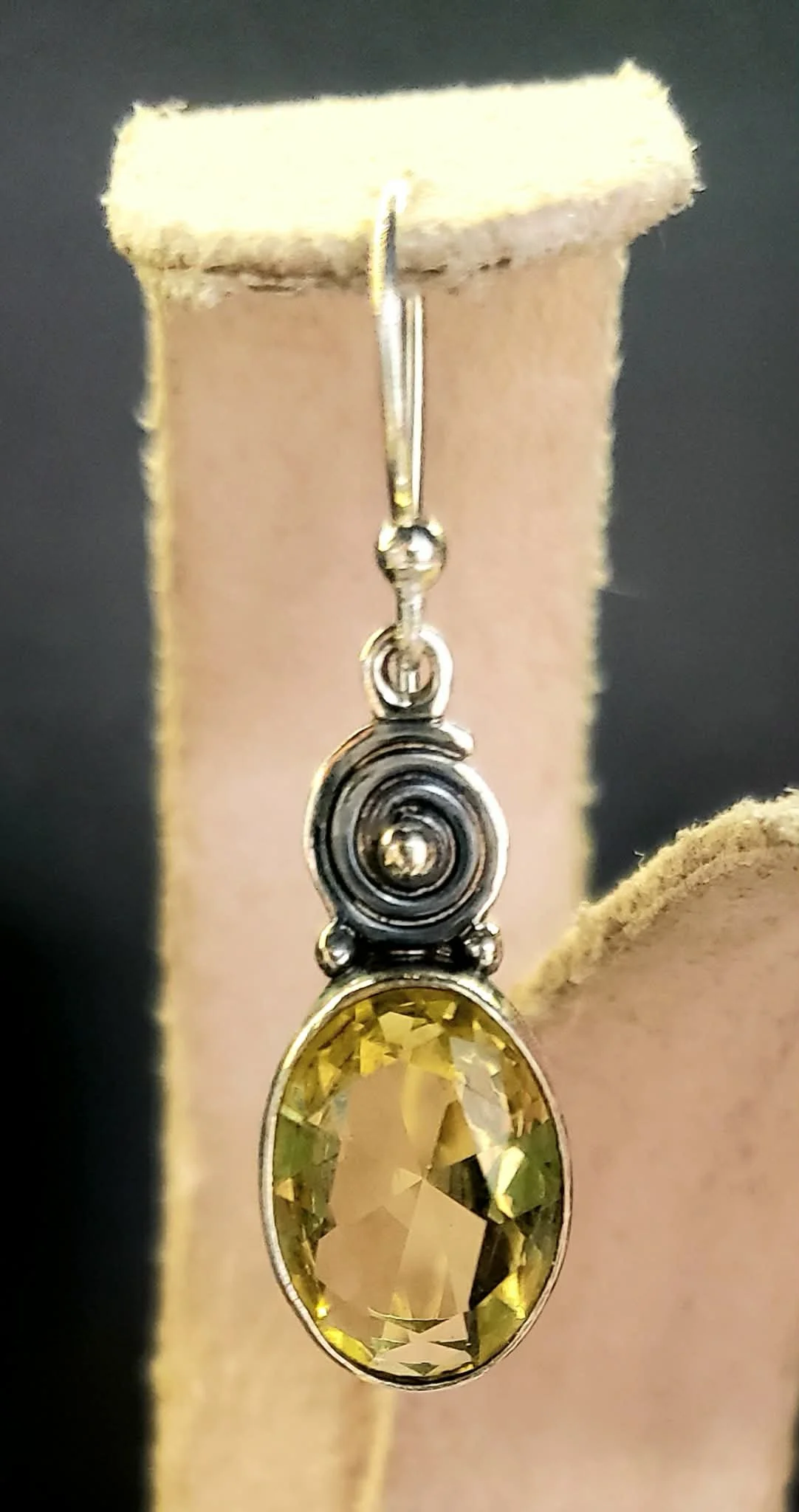 lemon topaz sterling silver earrings