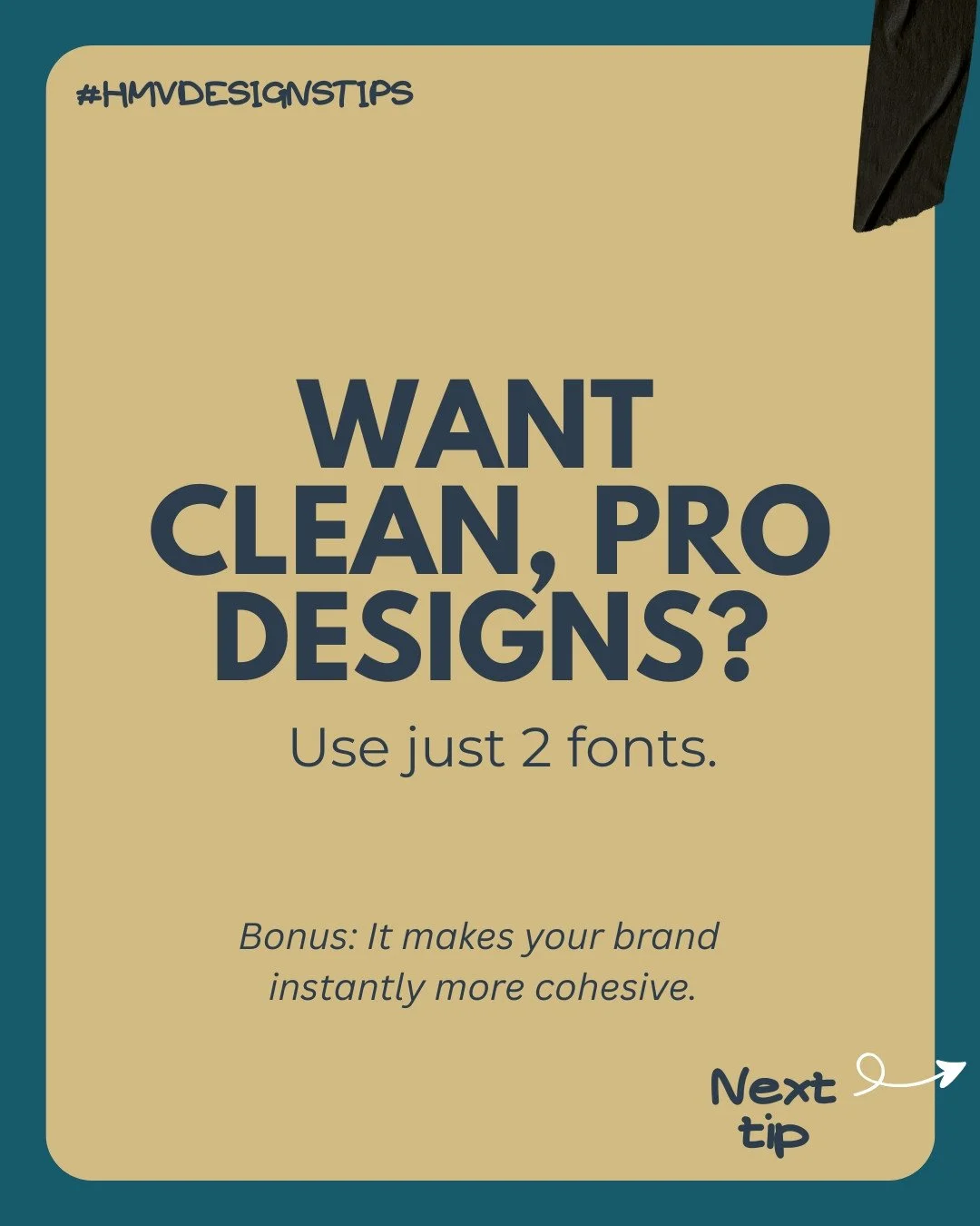 🎨 Design Tip: Keep it simple&mdash;stick to just 2 fonts.⁠
⁠
One for headers. One for body text. That&rsquo;s it.⁠
⁠
Too many font styles create clutter and confusion, especially across platforms. But when you pick two fonts that work together, you 