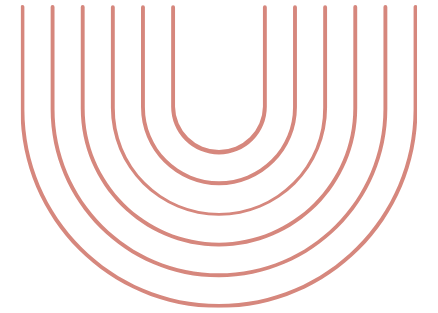 Upside down red rainbow for Bloom Her Path specializing in women's pelvic health for pregnancy and postpartum in Corpus Christi, TX