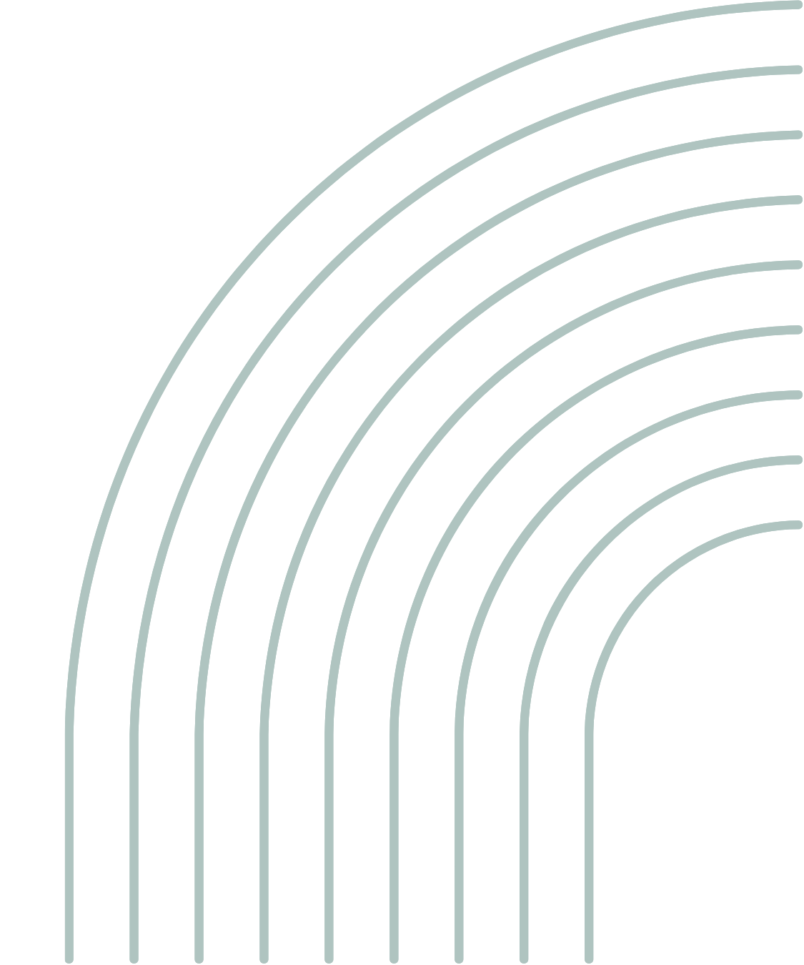 Multiple white parallel curved lines on a black background.