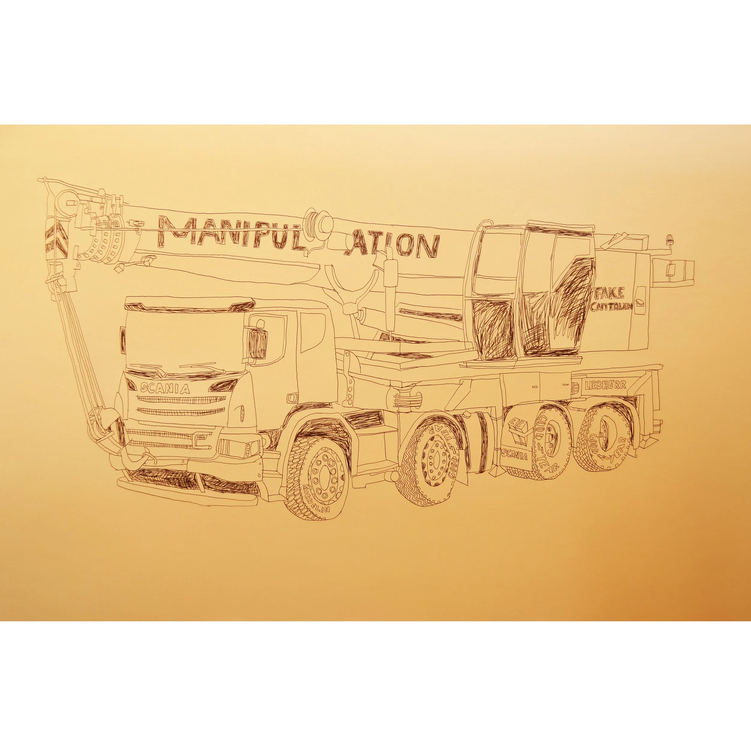 Collection of six drawings on cardboard by Marcus Kreiss