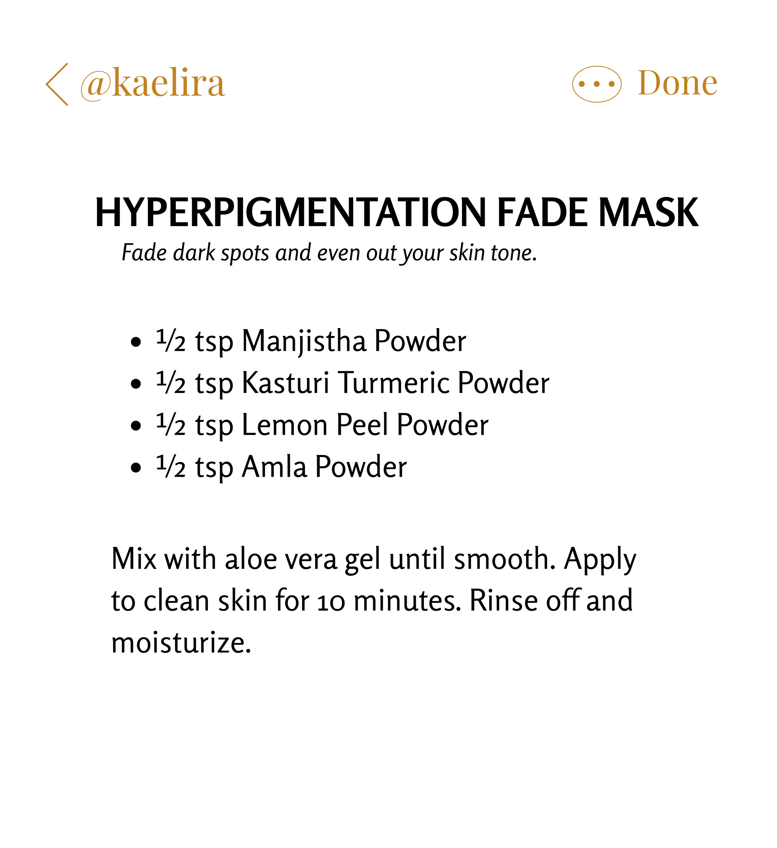 Hyperpigmentation Fade Mask Recipe: The Ayurvedic Fix for Dark Spots