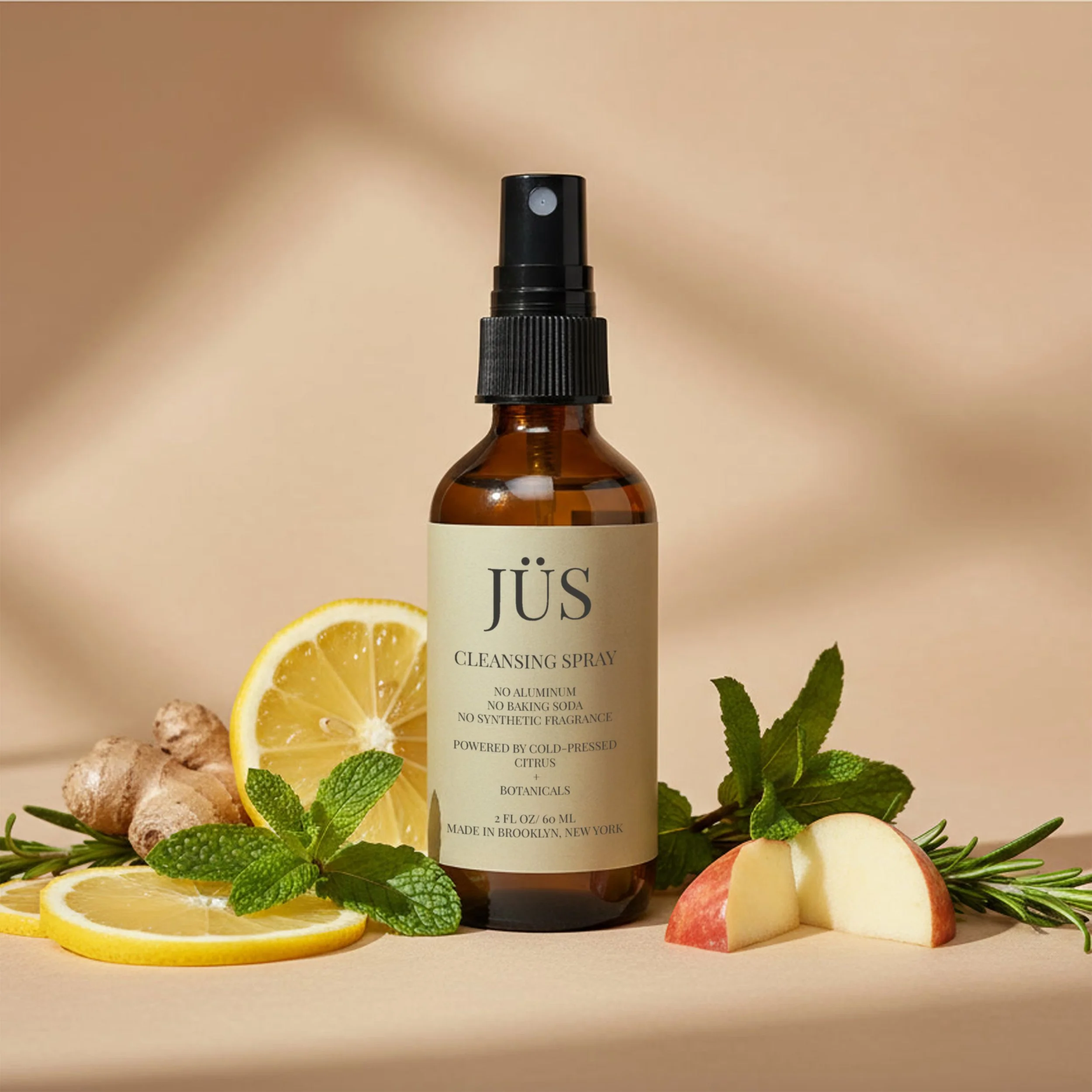 jus cleansing spray lymphatic body spray, a modern botanical cleansing spray to neutralize odor and provide lightweight hydration on underarms, knees, and neck for instant freshness.