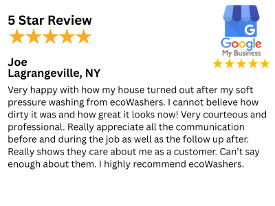 Customer Review 5 Stars -Lagrangeville, NY pressure washing