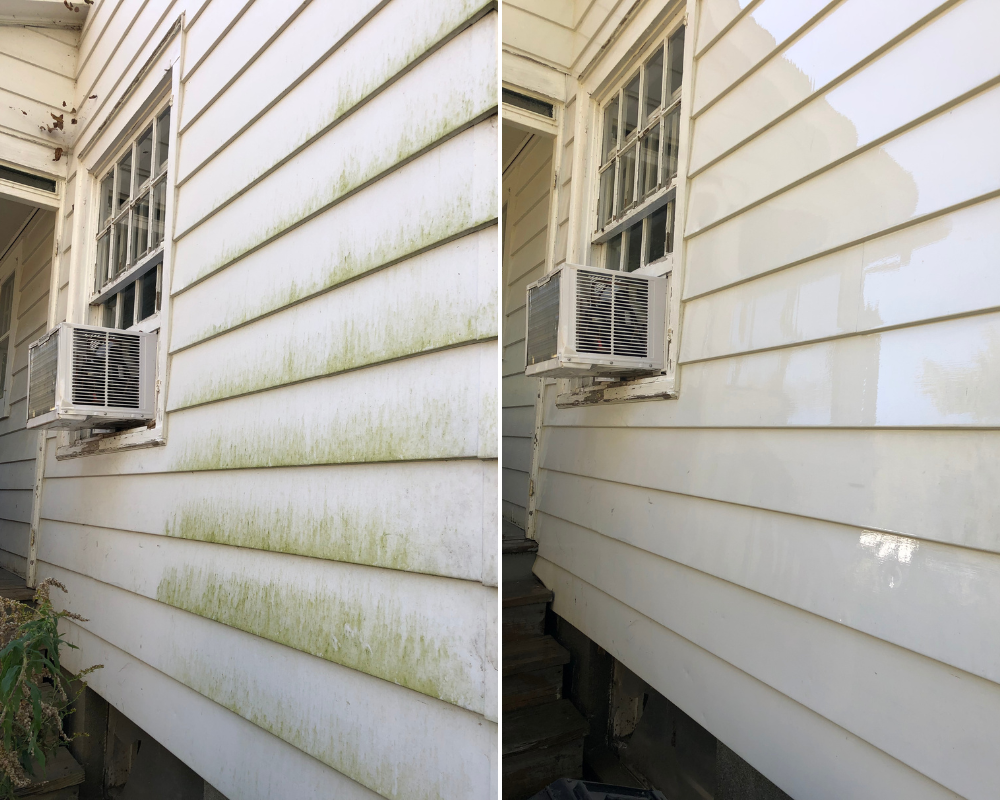 House washing pressure washing before and after Millbrook, NY