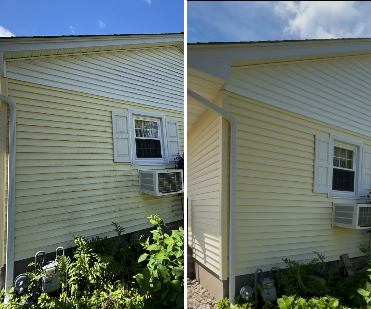 Before & after house wash pressure washing Newburgh, NY