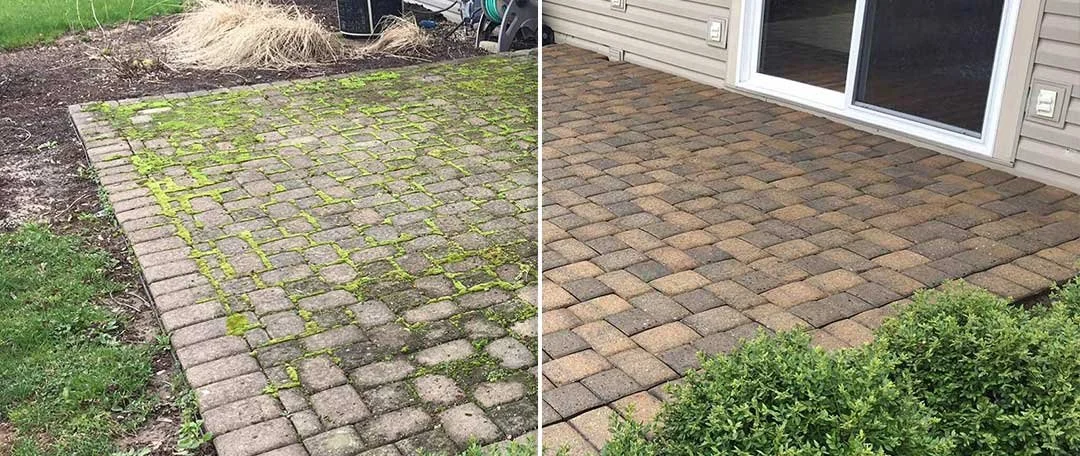 Paver patio power wash cleaning in Poughkeepsie, NY