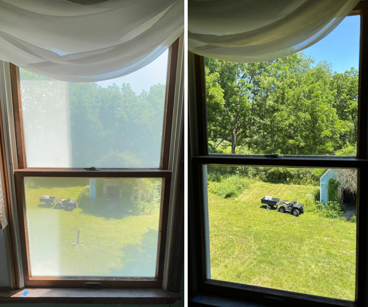 Before and after interior window cleaning Fishkill, NY