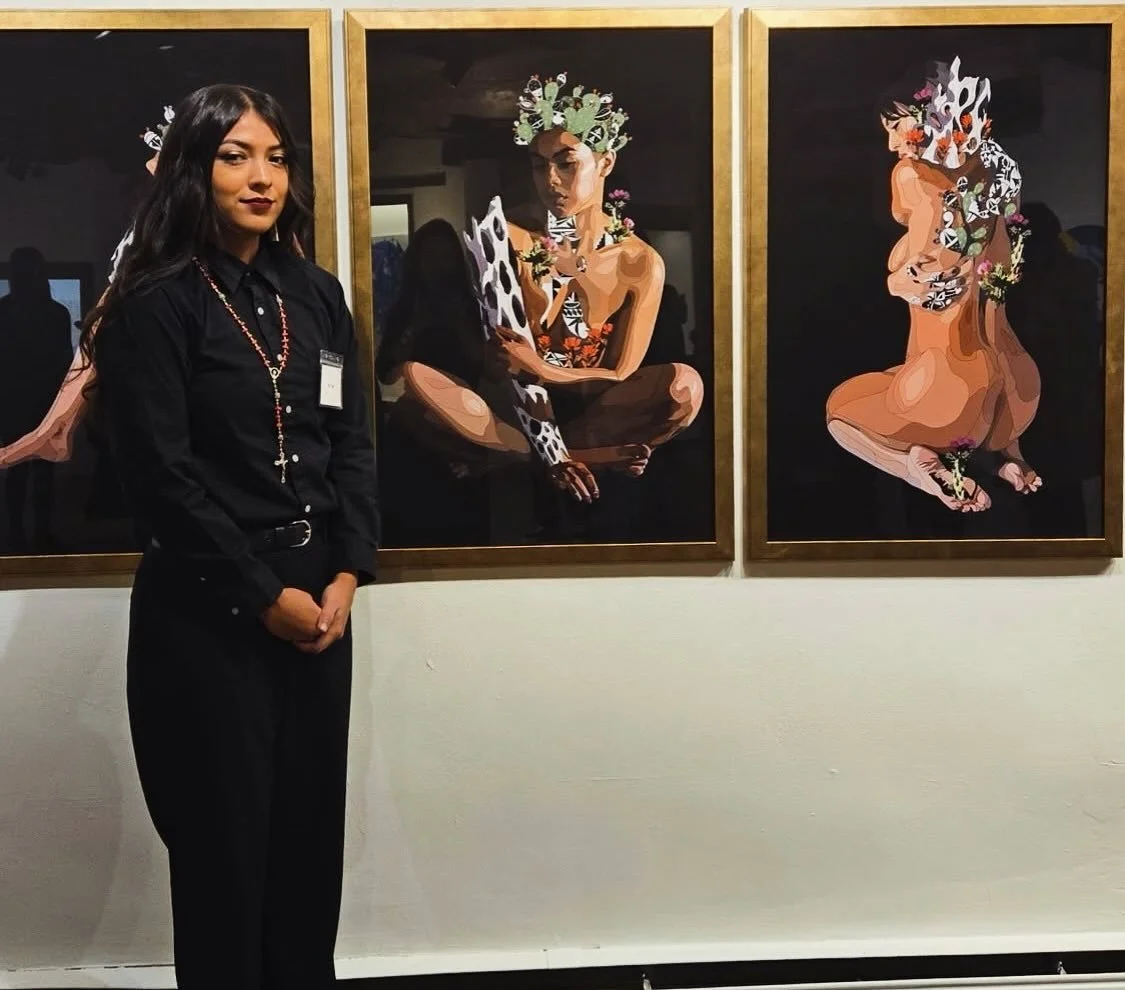 Meet Tse Tsan — a Santa Clara Pueblo artist who began her professional journey in 2018. Her contemporary illustrations explore themes of identity, femininity, and the environment, blending vivid digital art with traditional Pueblo patterns. 
Ea