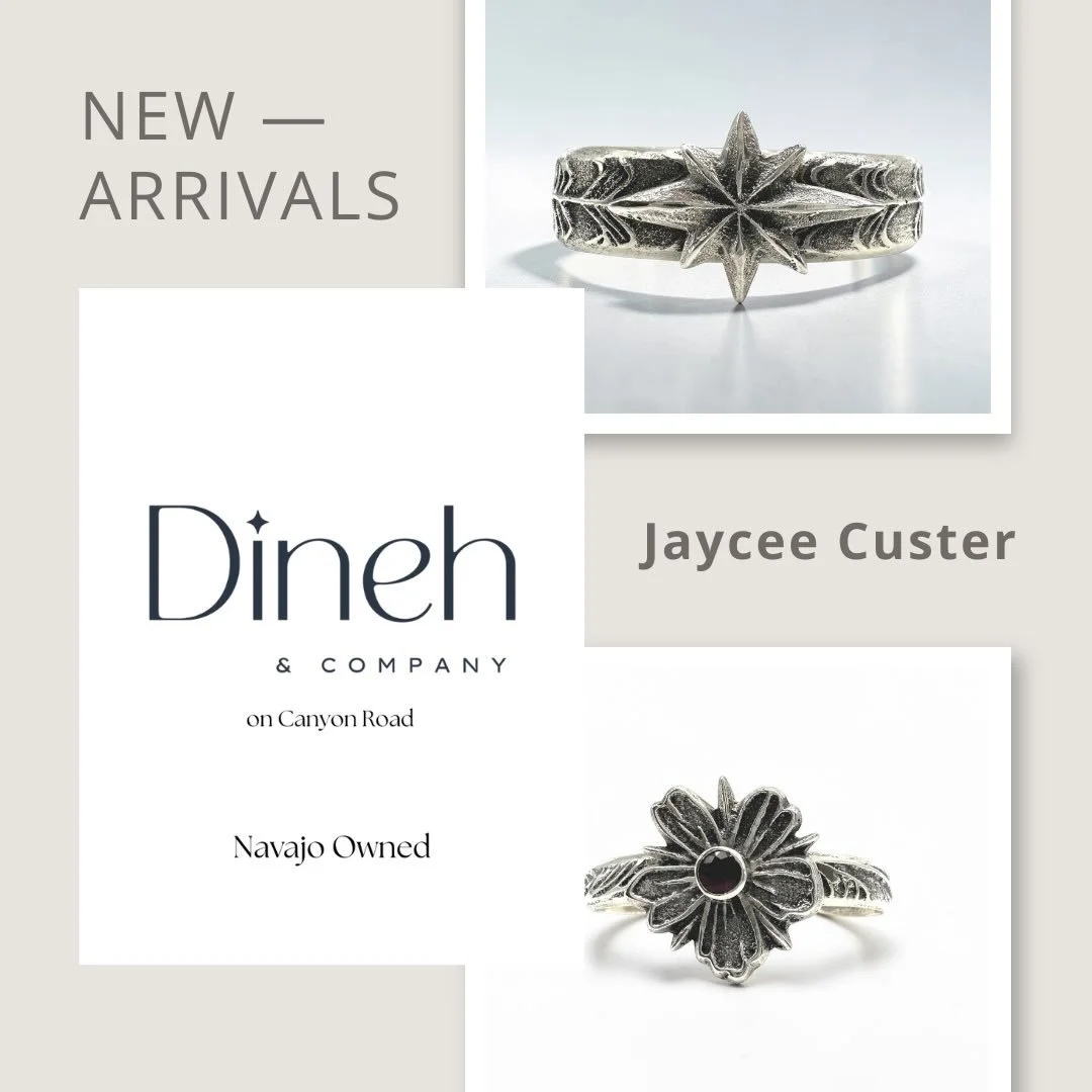 Beautiful new tufa cast bracelets by Din&eacute; (Navajo) artist Jaycee Custer, now available exclusively at our gallery. Each piece carries the strength and tradition of tufa casting, shaped by hand and rooted in culture.
Stop in and see them in per