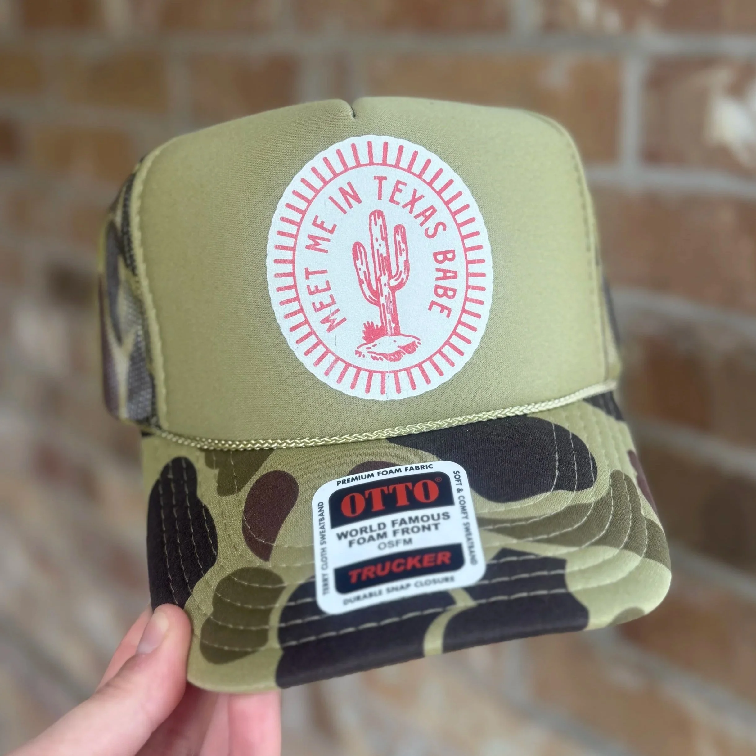 "Meet Me In Texas Babe" - Camo Trucker Hat