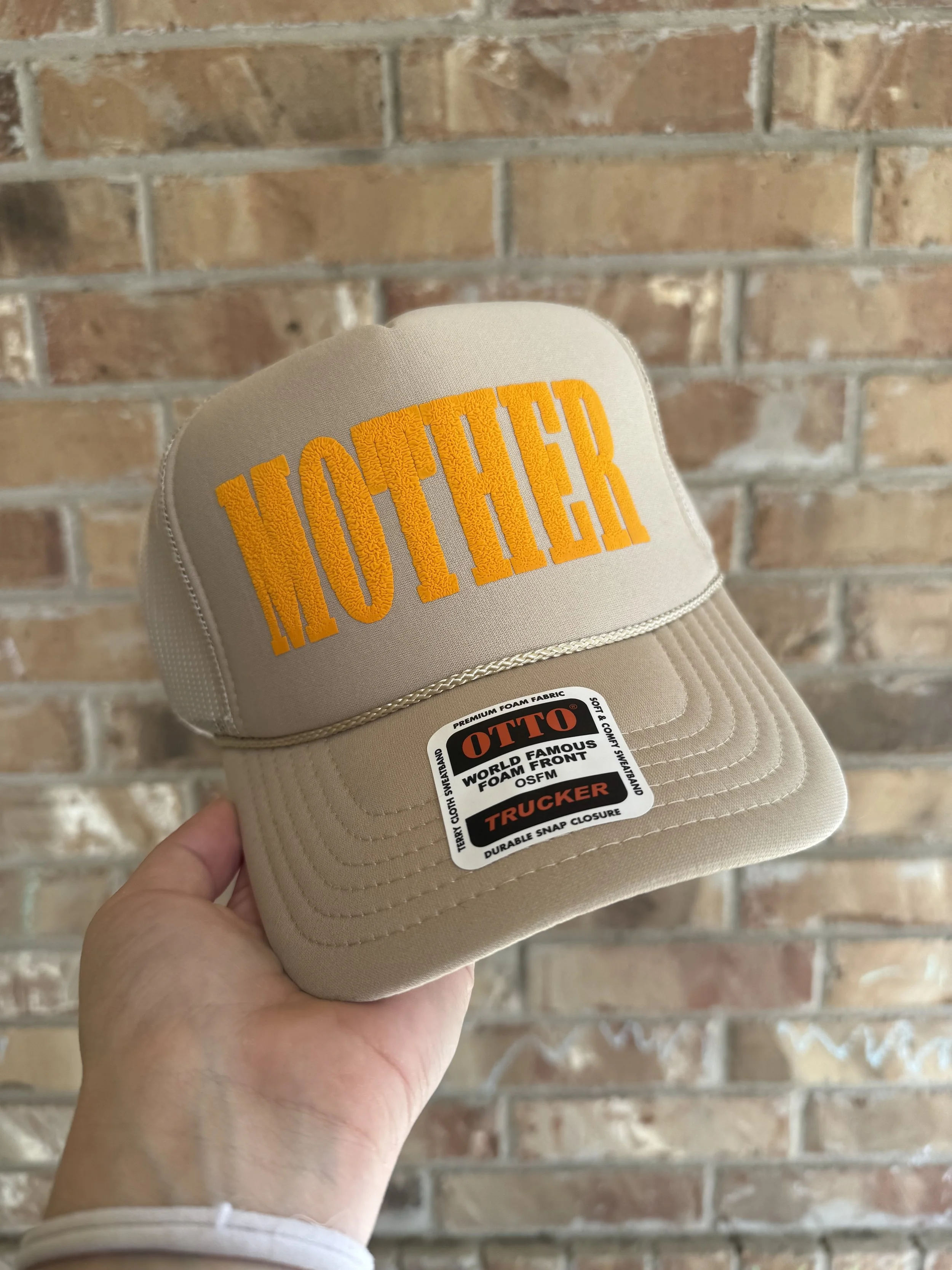Orange Fuzzy "MOTHER" Trucker
