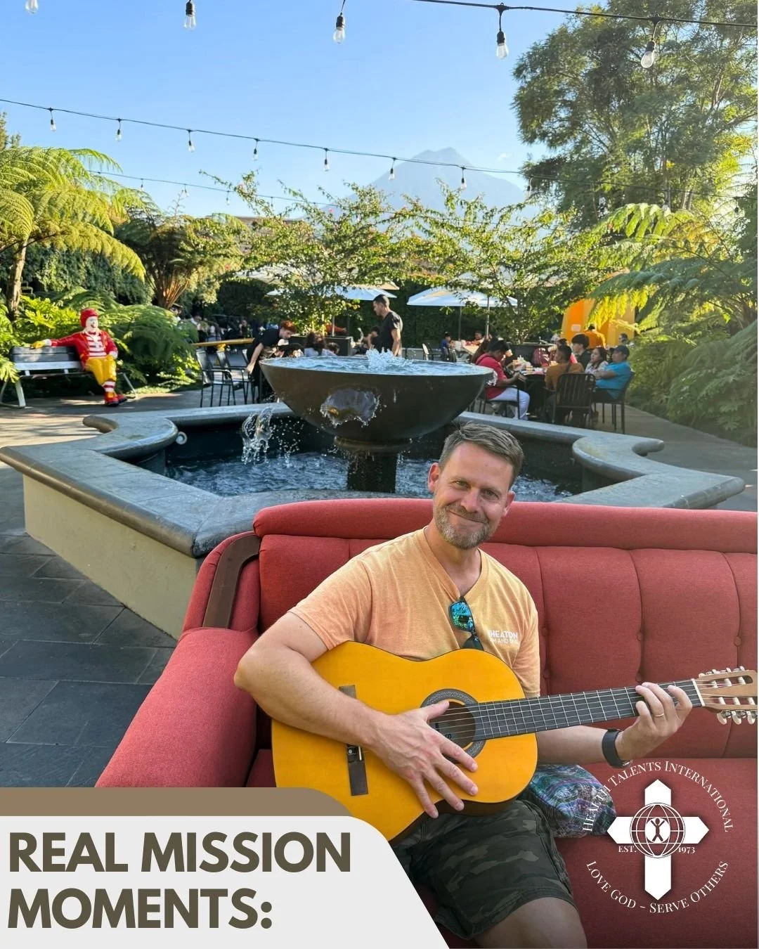 The Most Beautiful McDonald&rsquo;s You&rsquo;ll Ever See 🍔🎸🌋

Only in Antigua can you grab a McFlurry, listen to live guitar, and look up to see Volc&aacute;n de Fuego rising in the background. Some of our team stopped at the iconic McDonald&rsqu