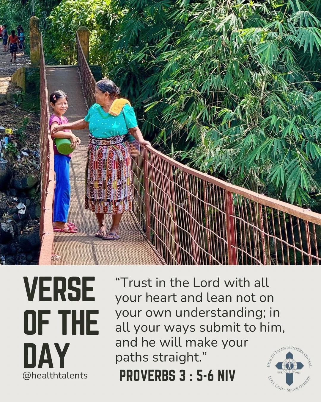 Verse of the Day

&ldquo;Trust in the Lord with all your heart
and lean not on your own understanding;
in all your ways submit to him,
and he will make your paths straight.&rdquo; &mdash; Proverbs 3:5&ndash;6 (NIV)

Some paths sway beneath our feet, 