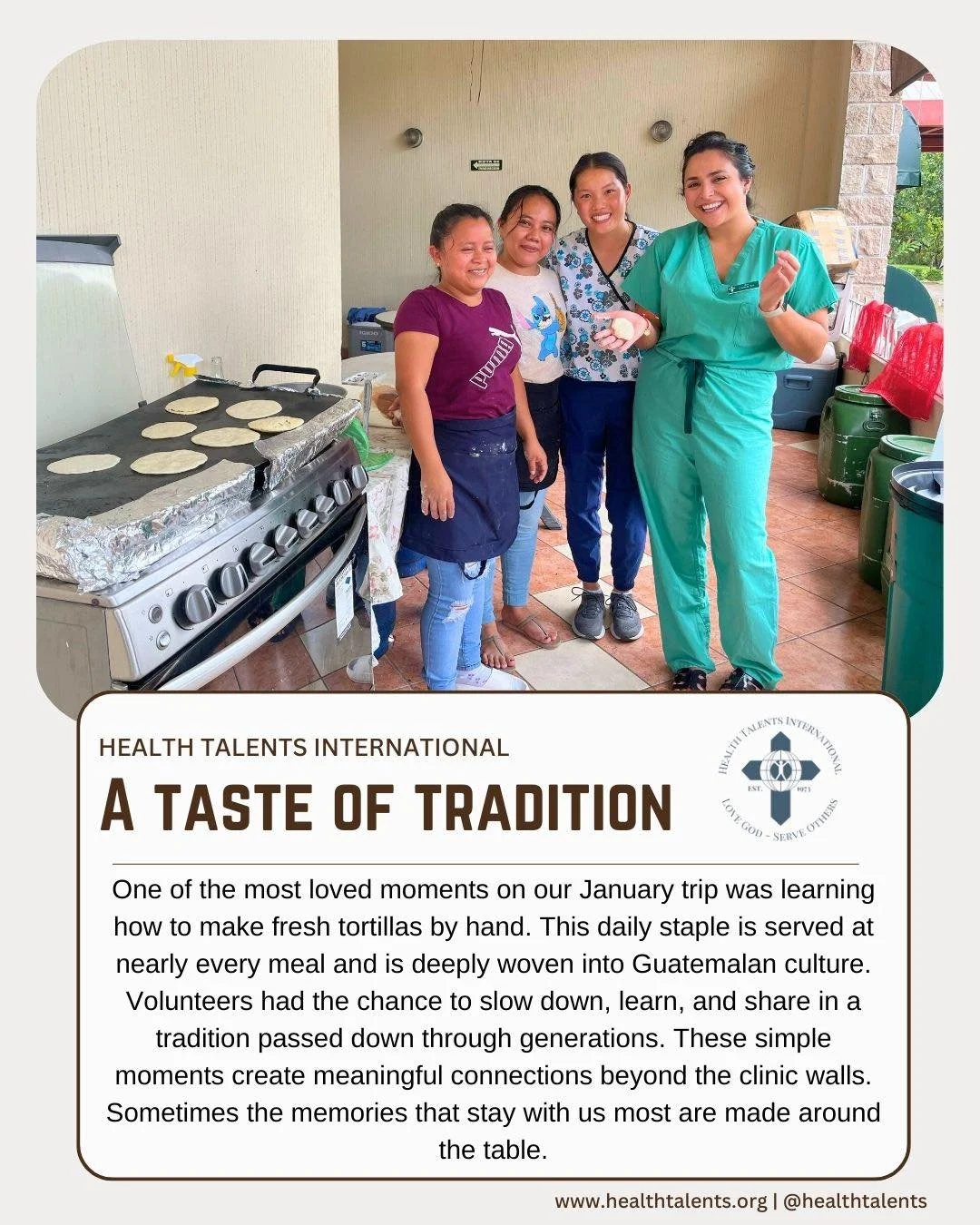There are some moments on every trip that become instant favorites&mdash;and tortilla making is always one of them. 🫓💛

During a recent trip, volunteers had the chance to learn how fresh tortillas are made by hand, just as they are in homes and com
