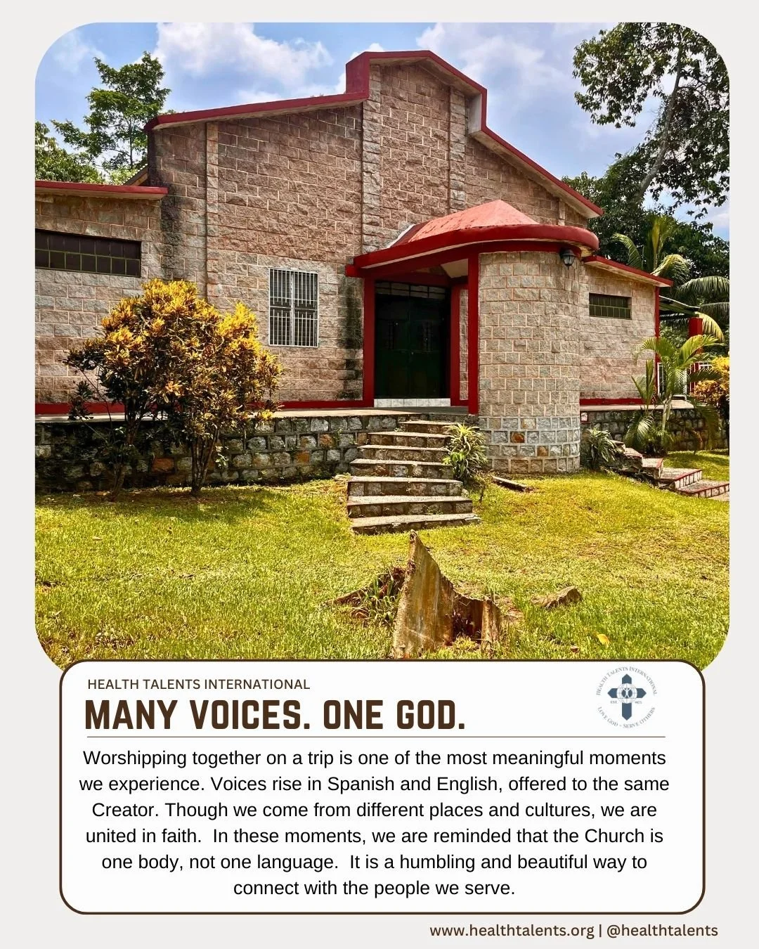 One of the most meaningful moments on any trip is stepping into a local church and worshipping alongside the community. Songs rise in Spanish and English&mdash;not sung at the same time, yet offered to the same Creator. We come from different places,