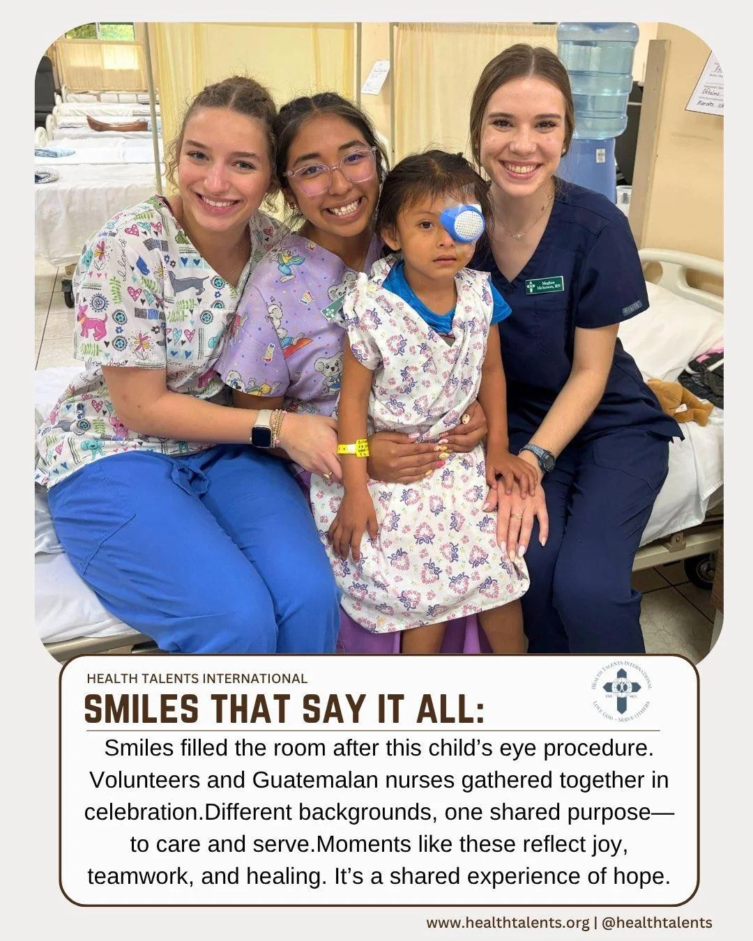 Smiles like these say it all. 💛

Surrounding this sweet child are volunteers and Guatemalan nurses&mdash;different backgrounds, one shared purpose. After an eye procedure, there&rsquo;s relief, joy, and a whole lot of smiles filling the room. It&rsq