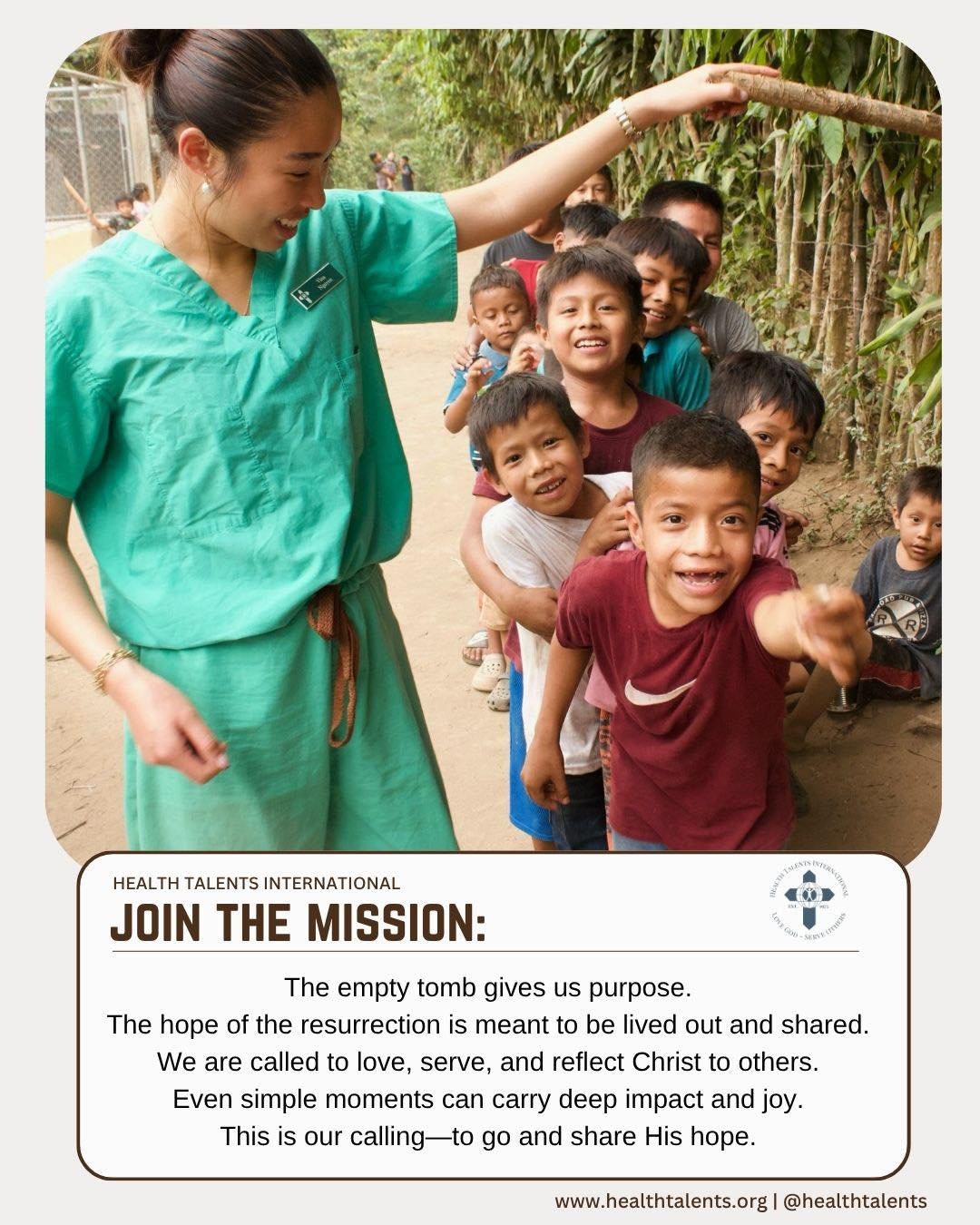 The tomb is empty&mdash;and because of that, we have a purpose. 💛

The resurrection of Jesus isn&rsquo;t just something we celebrate, it&rsquo;s something we carry. It&rsquo;s the reason we go, the reason we serve, and the reason we love others the 