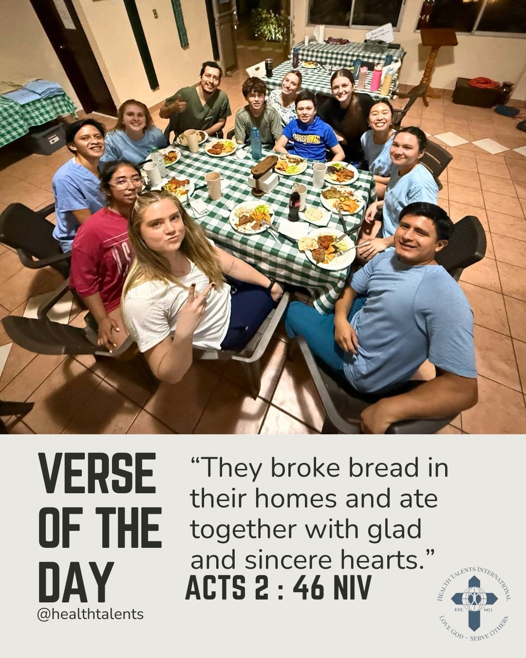 Verse of the Day

&ldquo;They broke bread in their homes and ate together with glad and sincere hearts.&rdquo; &mdash; Acts 2:46 (NIV)

There is something special about gathering around the table&mdash;sharing a meal, sharing stories, and simply bein