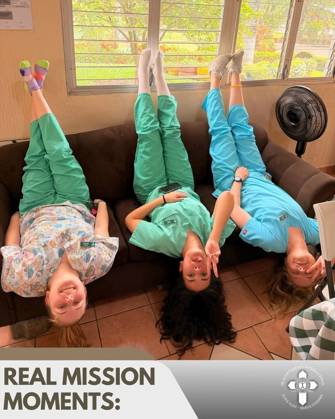 Real Mission Moments 💛

Not every mission moment happens in the clinic. Sometimes it looks like volunteers upside down on a couch, feet in the air, laughing until it hurts.

These are the moments in between&mdash;the ones filled with joy, silliness,