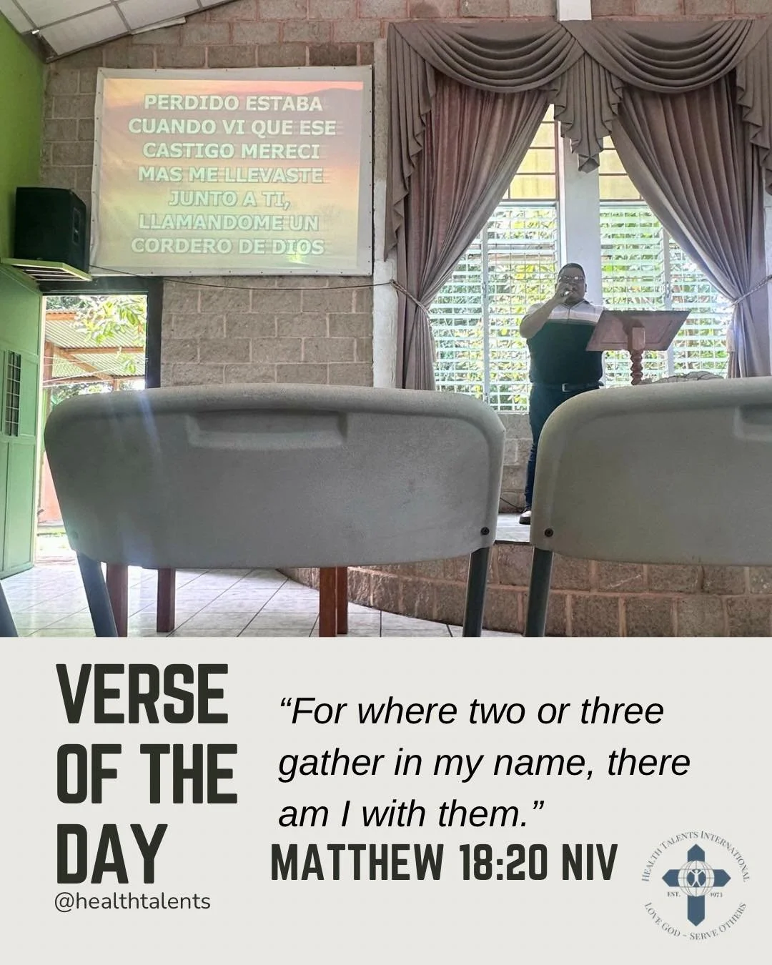 Verse of the Day 💛

&ldquo;For where two or three gather in my name, there am I with them.&rdquo; &mdash; Matthew 18:20 (NIV)

This morning, our volunteers gathered for worship alongside brothers and sisters in Christ. Different backgrounds, differe