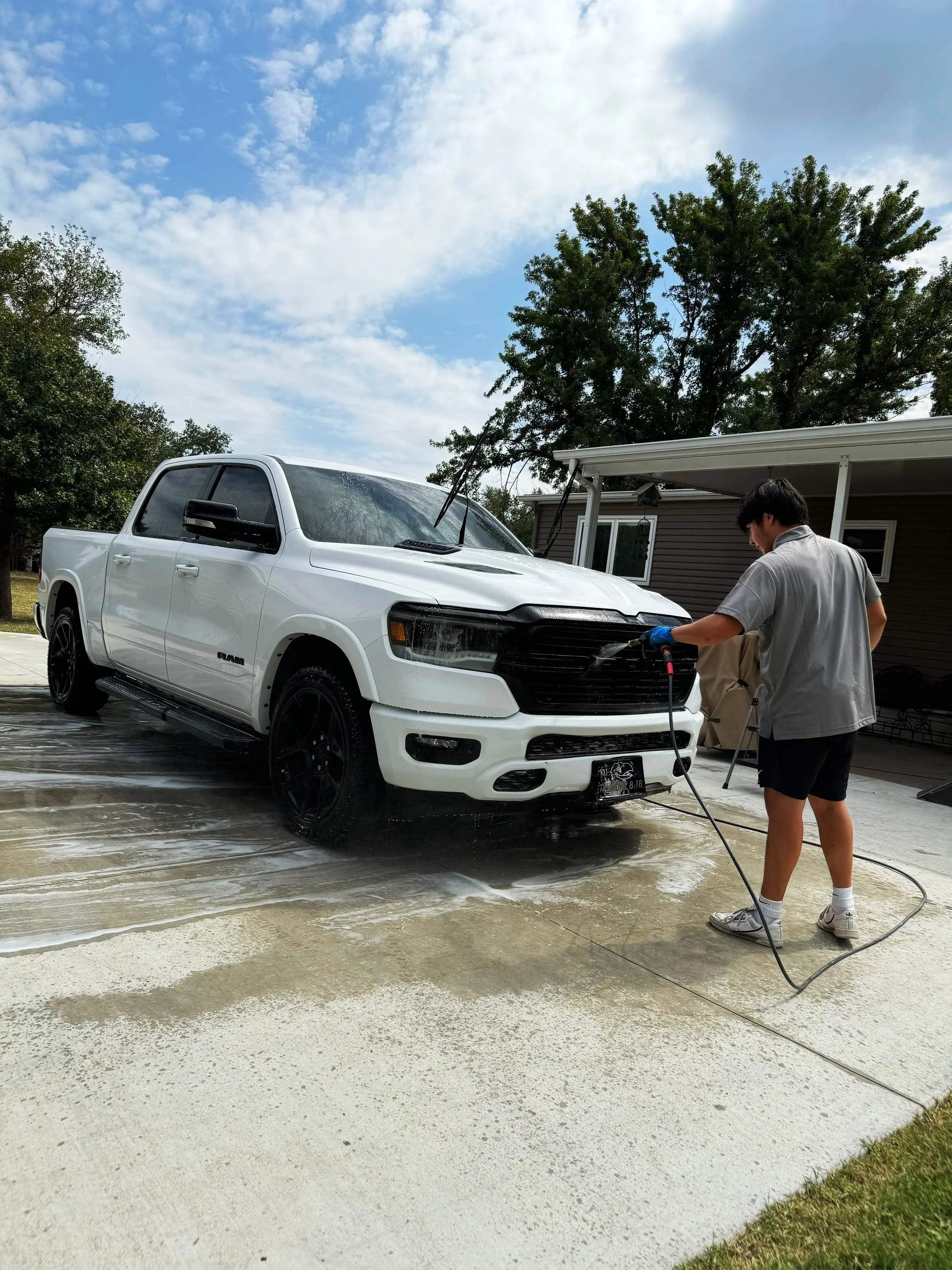 First Rate Detailing's Owner Doing an Exterior Wash & Wax on a Dodge Ram
