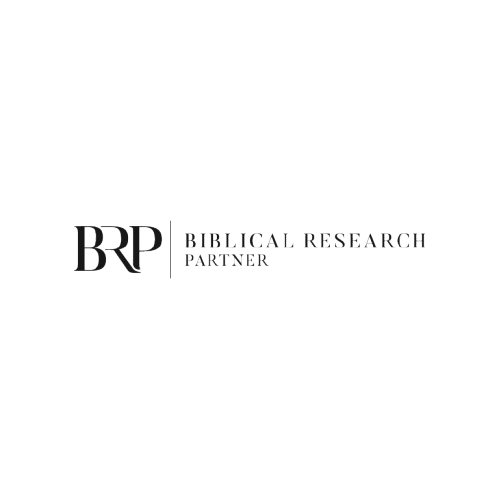 BRP Biblical Research Partner logo in black and white with text