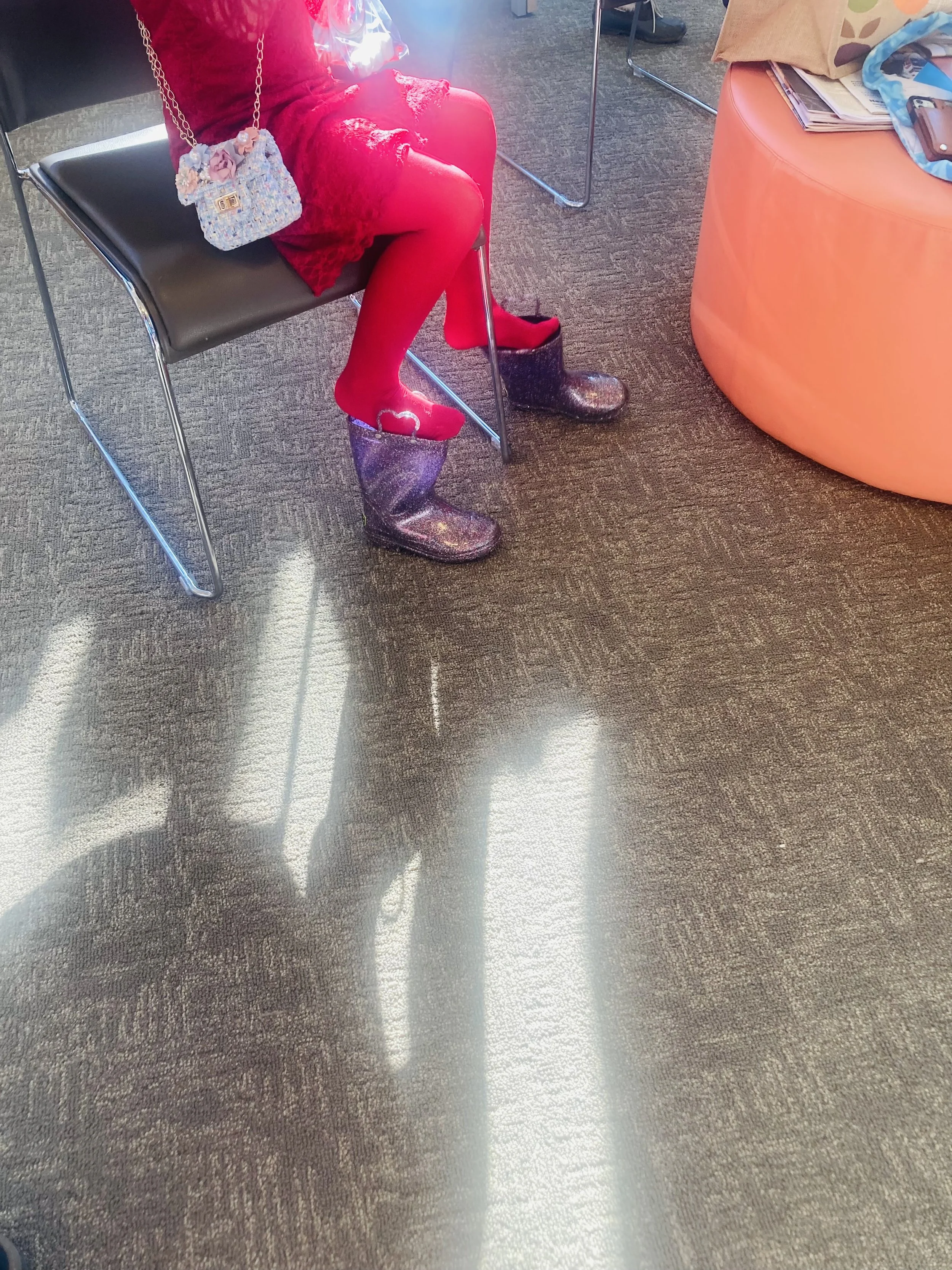 One of my favorite parts of the show: this little one dressed to the nines with sparkle boots to attend my opening