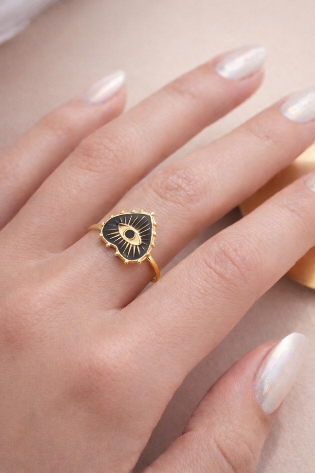Heart Evil Eye Ring