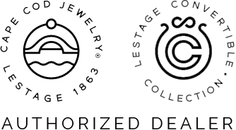 Logos of Cape Cod Jewelry and Les Stage Collection, including a circular emblem with a boat and waves and a stylized 'C', plus the text 'Authorized Dealer'.