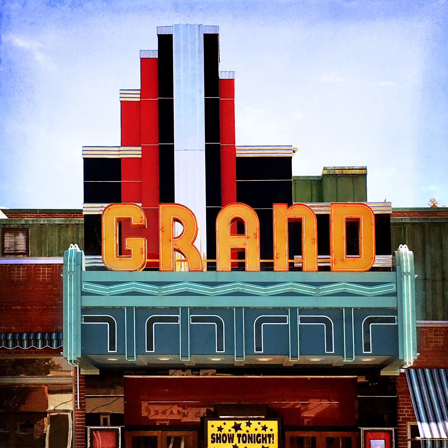 "Grand"
The Grand was built in 1938 after a fire devastated downtown Ellsworth, Maine. The lovingly restored Art Deco theater now operates as a nonprofit performing arts center.
