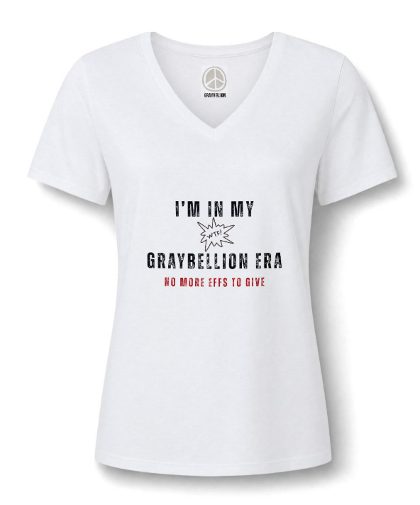 Graybellion Era Signature V-Neck Cotton S/S Tshirt in White