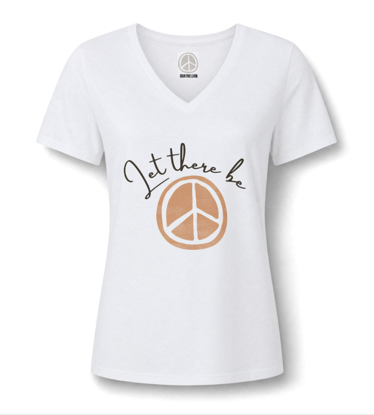 Let There Be Peace Tshirt S/S in White Cotton