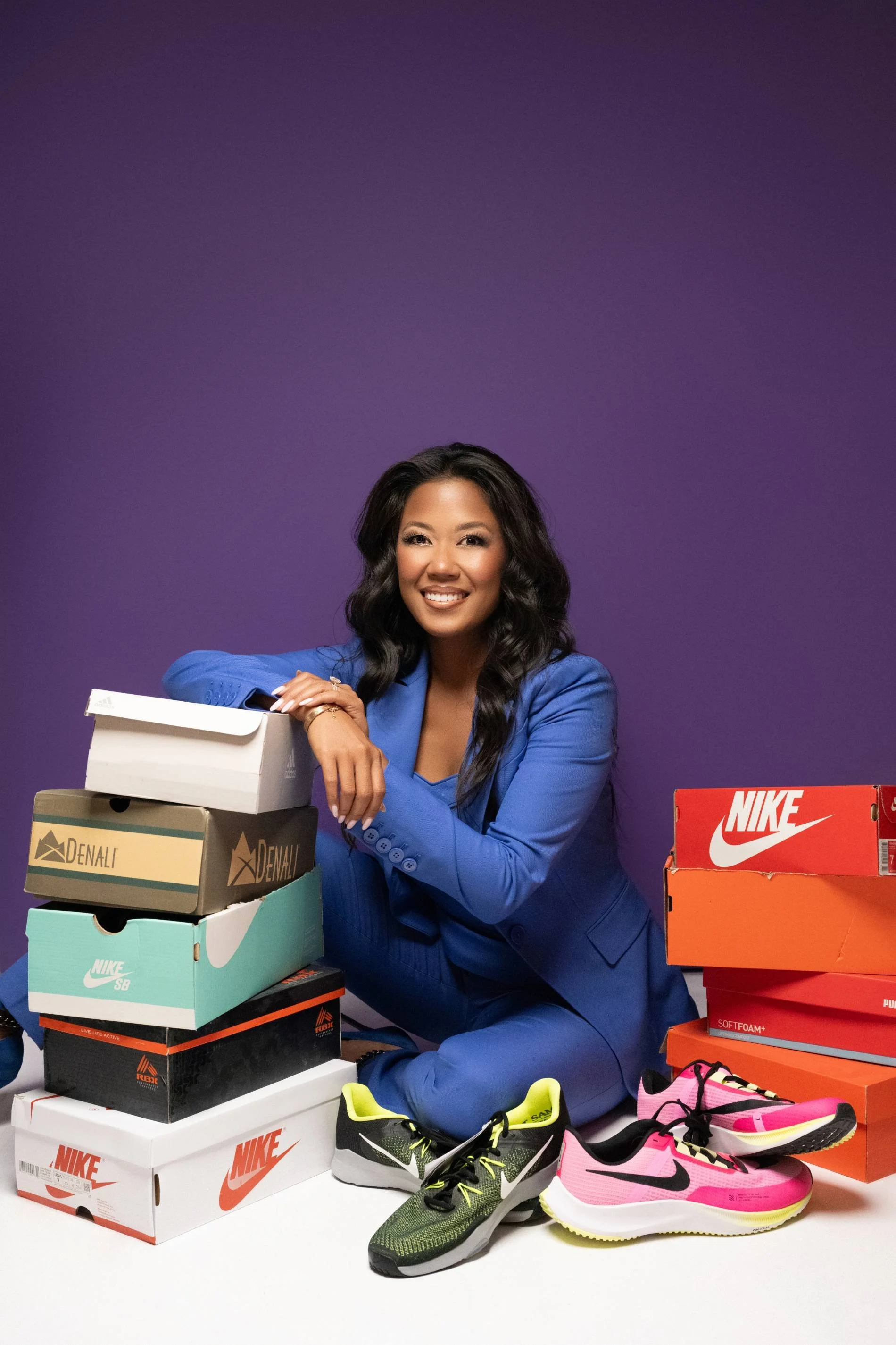 Woman entrepreneur photographed in a Las Vegas studio for a professional personal branding feature.