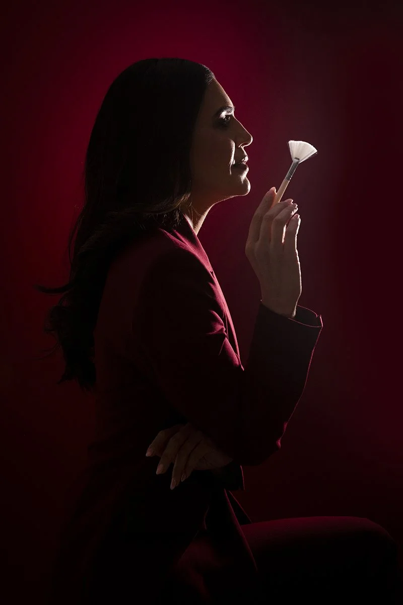Businesswoman photographed in studio for professional branding and headshot images.