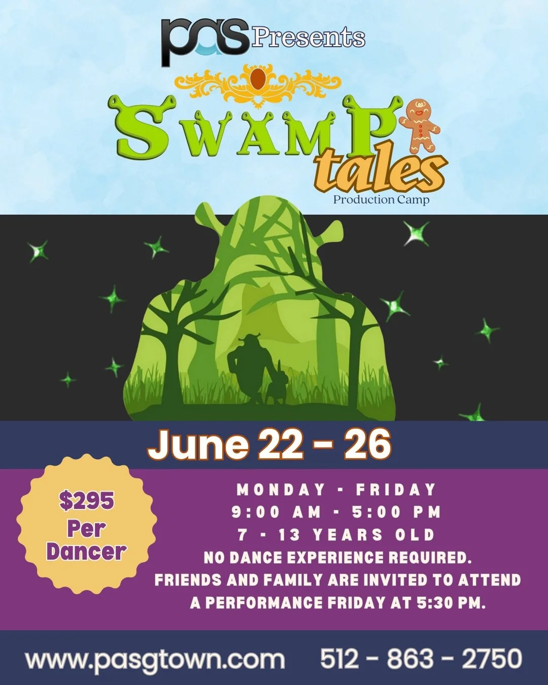 🚨Production Camp 2026 Big Reveal!🚨Who doesn&rsquo;t love a &ldquo;cuddly&rdquo; Ogre and Beast!?! We can&rsquo;t wait to see how our campers bring these two beloved tales to life in a week full of set production, dance moves, and acting.