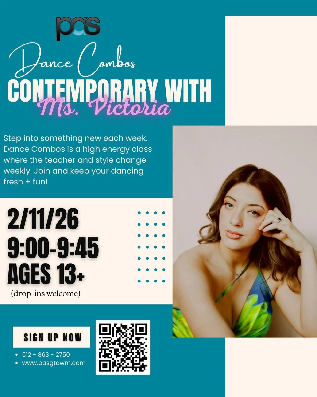 Next week Ms Victoria is back with a contemporary combo! Join the fun!