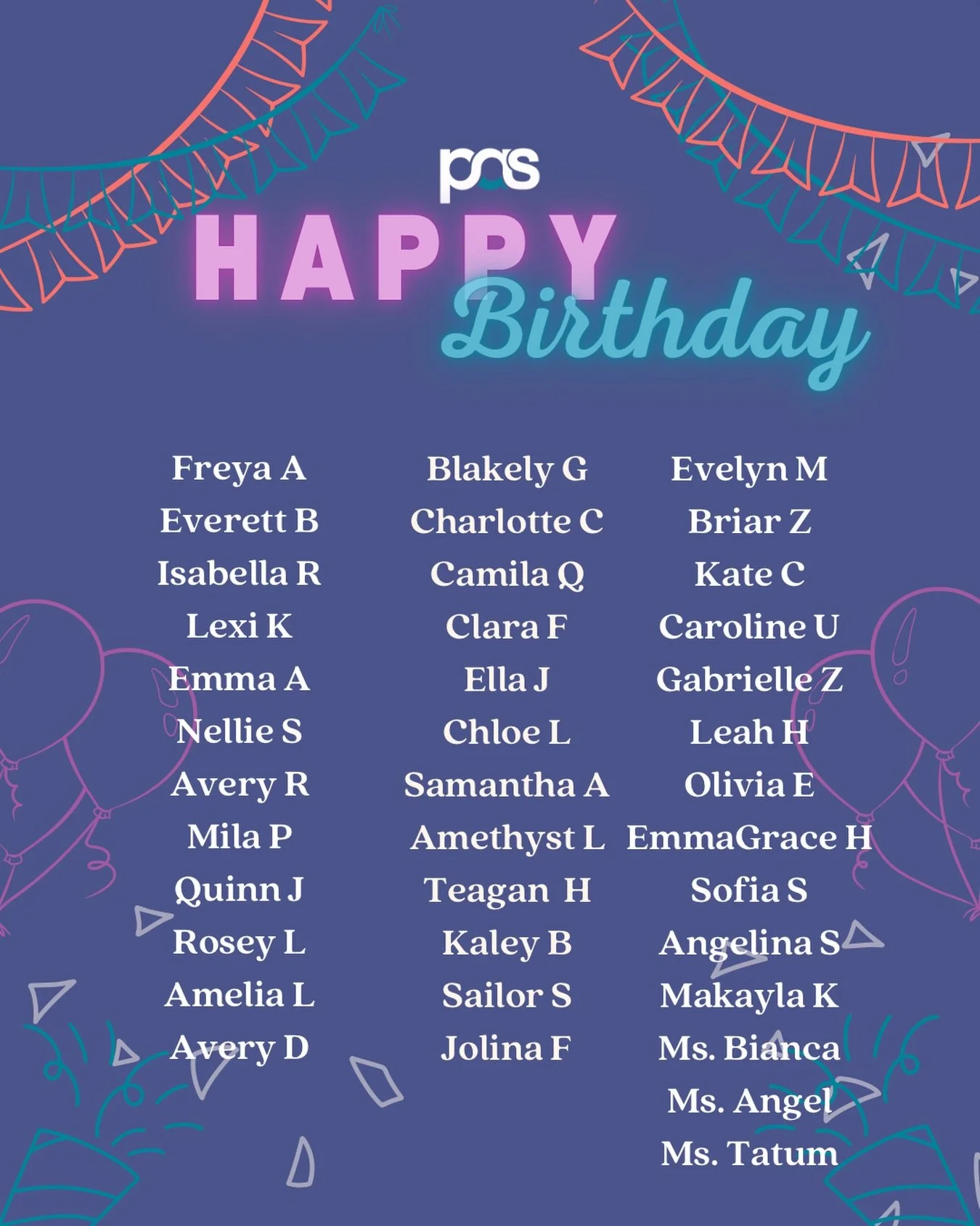 Happy Birthday to all our dancers and staff with March birthdays! Stop by the front desk to collect your birthday pin! 🩵🎉🎂