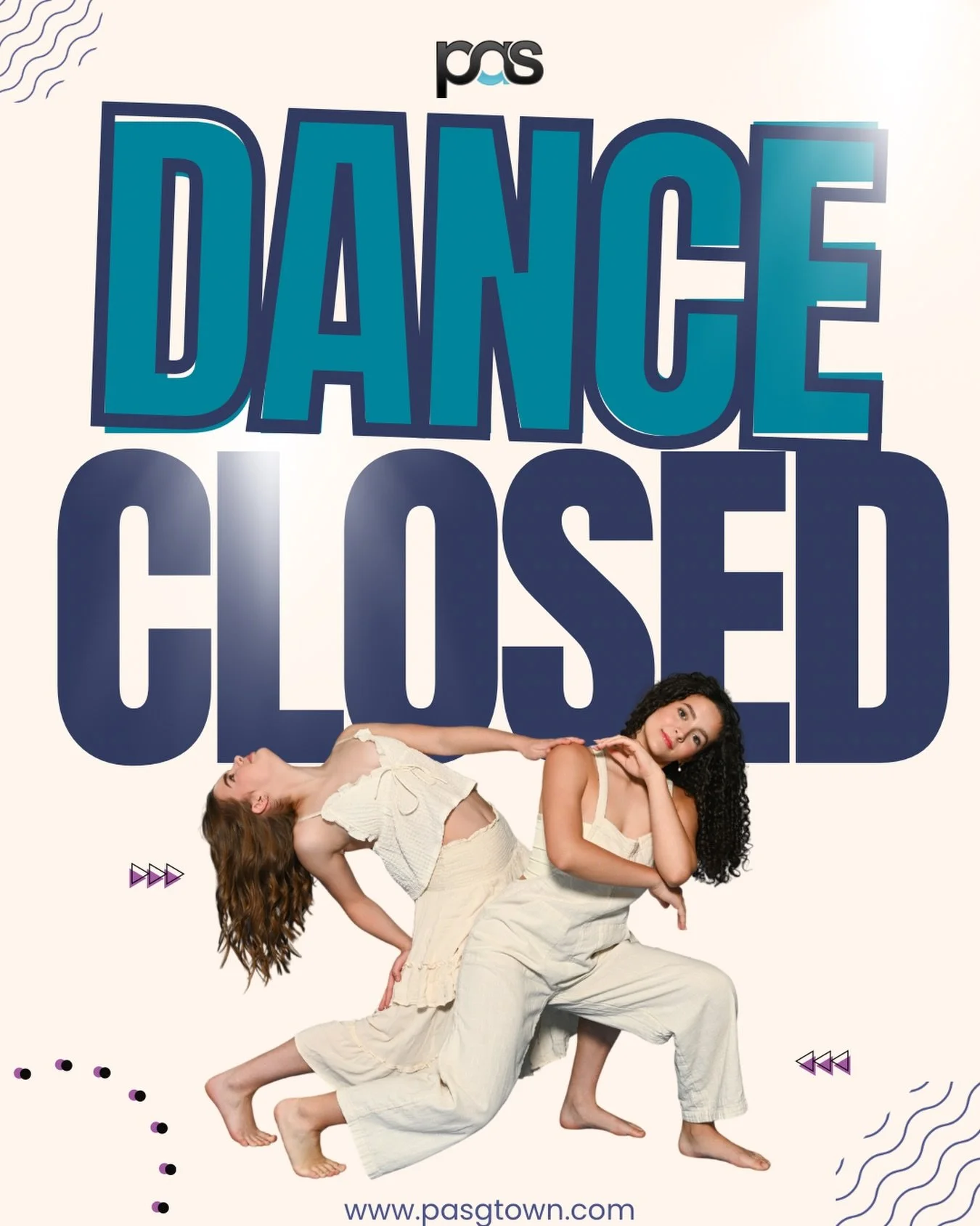 PAS is closed today through Sunday. We can&rsquo;t wait to see all our dancers starting Monday morning.