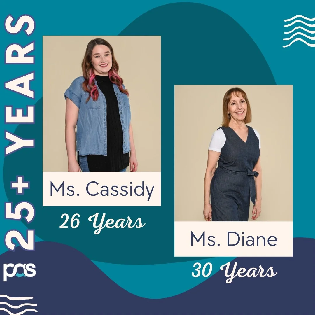 We are so proud to have these 2 fantastic women share in the legacy of PAS. A huge congrats to Ms. Cassidy and Ms. Diane.
