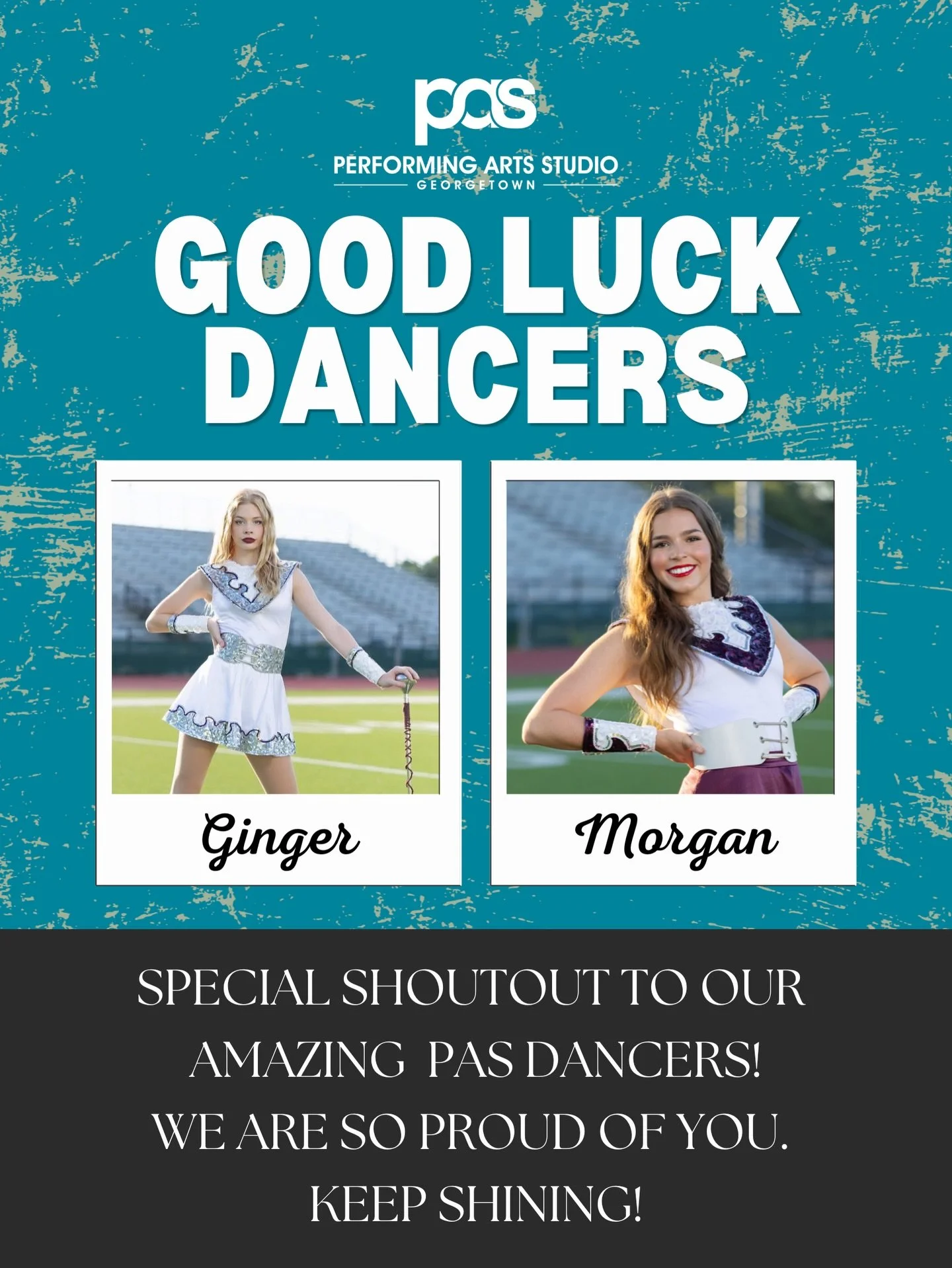 Huge congrats on your hard work and dedication. Wishing you an amazing time at your Spring Show this weekend.