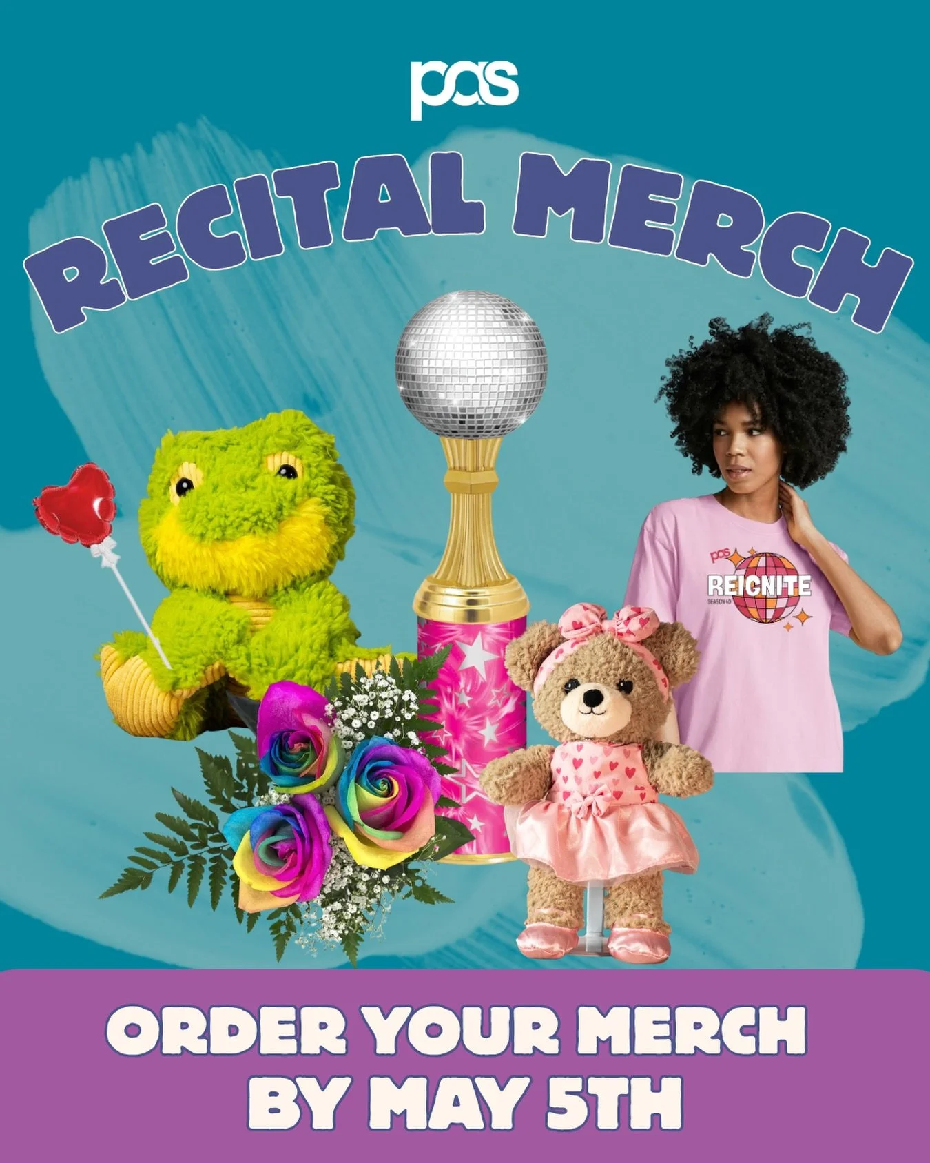 Don't wait! Pre-order your recital gift now and pick it up on the big day. We'll handle the rest. Limited gifts available in our PAS de Shoppe at recital. Order by May 4th!