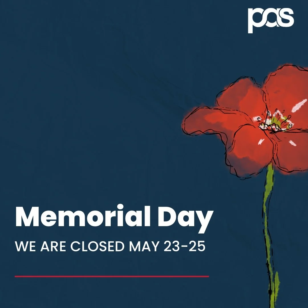 Mark your calendar! We are closed Memorial Day weekend.