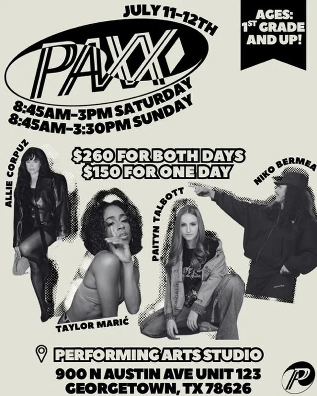 PAS is excited to host the @paxxdance next month. Come experience these amazing teachers and choreographers and learn something new. 🩵 Sign up online today.