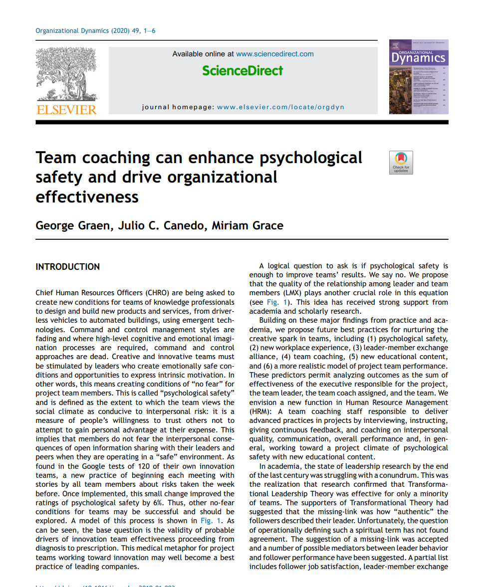 The impact of team coaching