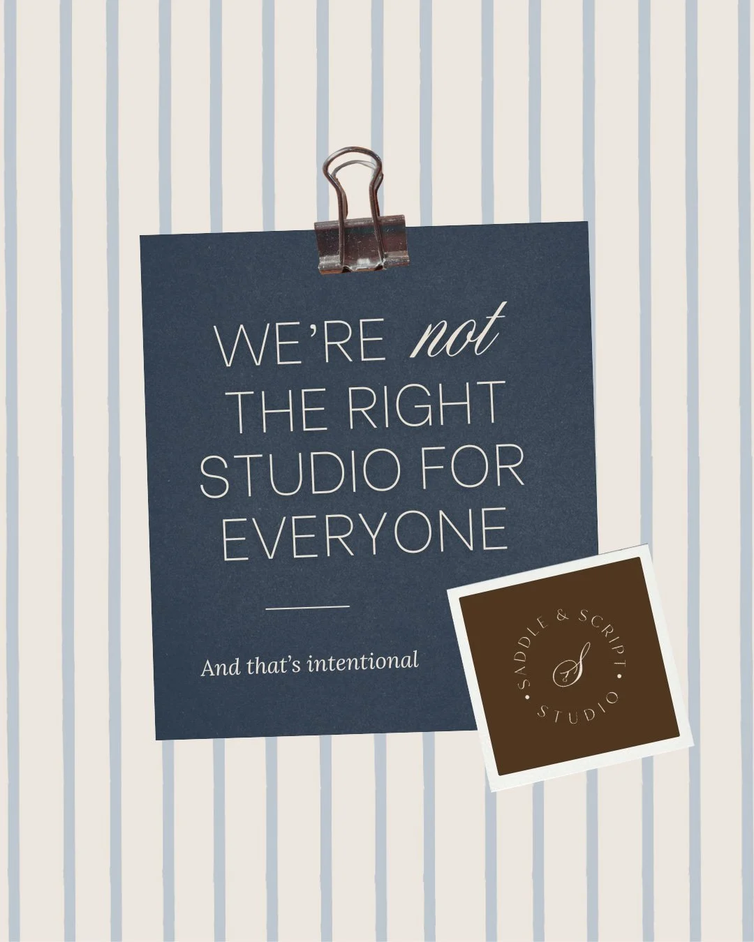 We're not the right studio for every brand and not every brand is for us. And we think that's a good thing.

We built Saddle &amp; Script for the hospitality teams who know the guest experience begins long before someone walks through the door. For t